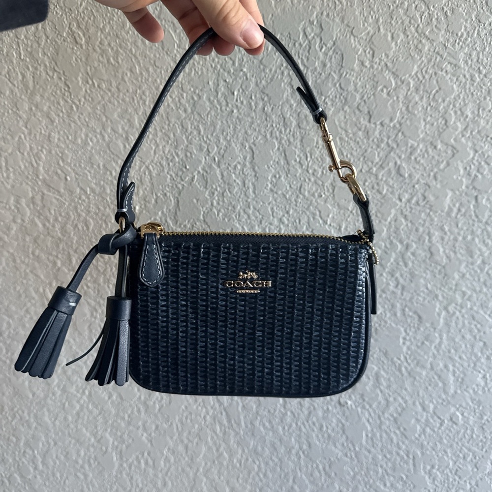 Coach straw leather nolita 15 mini purse